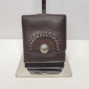 Brighton Brown Leather Wallet‎ with Silver Accents. P171
